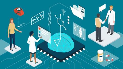 graphic with various health related images involving searching for a provider